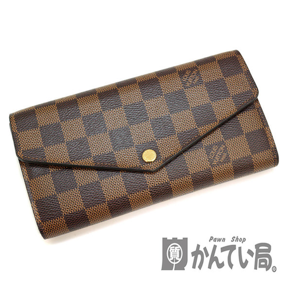 Louis Vuitton Damier Sarah Brown Portefeuille Brown Ebene Wallet - Picture 1 of 12